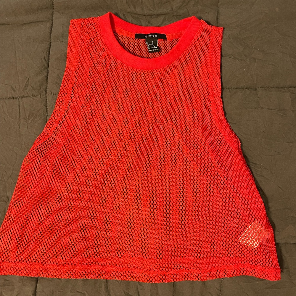 Red mesh shirt